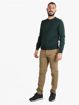 Men's wool blend crew neck sweater