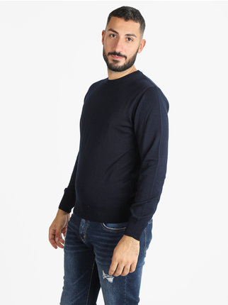 Men's wool blend crew neck sweater