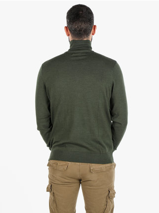 Men's wool blend half zip sweater
