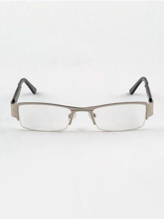Metallische Brille mit klaren Gläsern