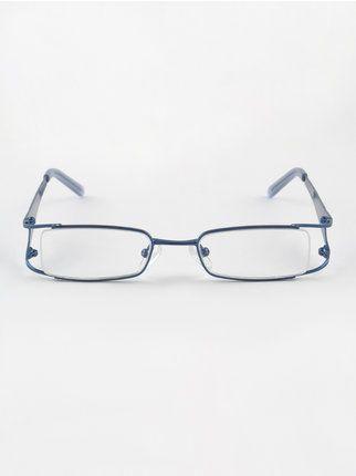 Metallische Brille mit rechteckigen Gläsern