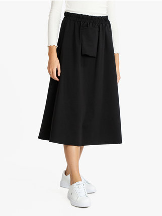 Midi skirt with pocket for women