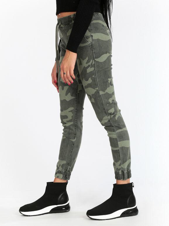 Military woman trousers with cuff