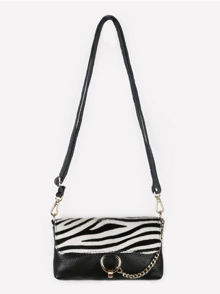 Mini zebra-print leather shoulder bag
