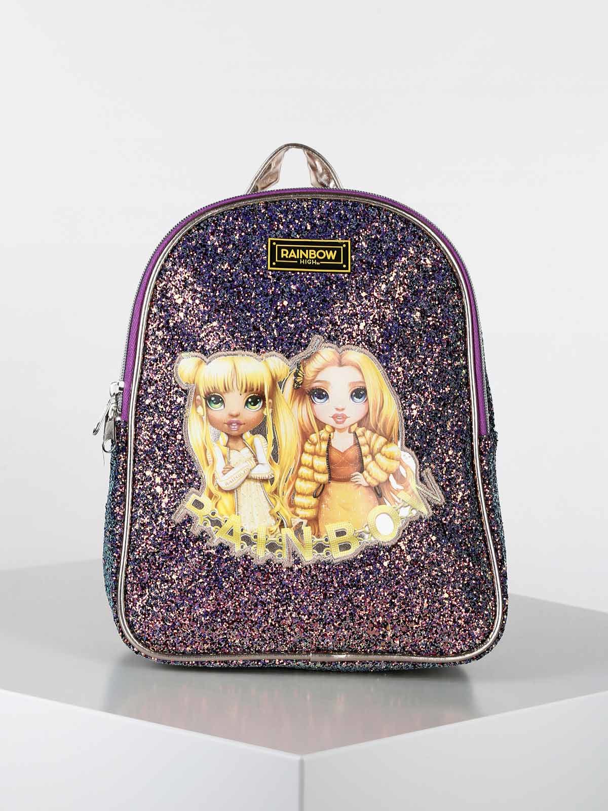 muñeca Recomendación Letrista Rainbow Mochila con purpurina para niñas