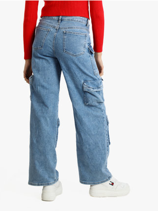 Multi-pocket jeans for women