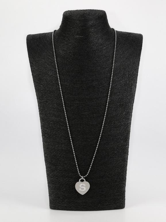 Necklace with heart and initial S
