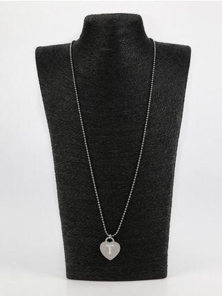 Necklace with heart and initial T