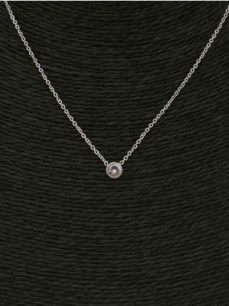 Necklace with rhinestone pendant