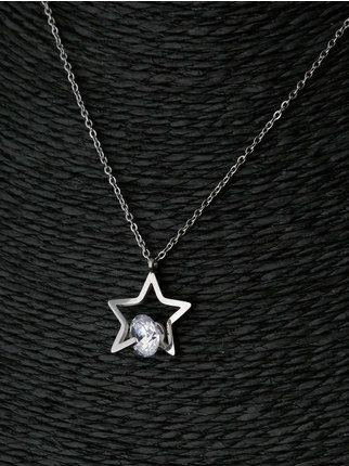 Necklace with star and stone pendant