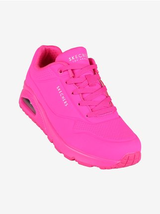 NIGHT SHADES Fluorescent lace-up sneakers for women