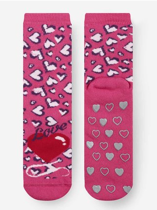 Non-slip baby socks with hearts