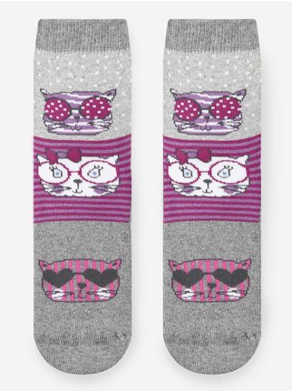 Non-slip cat socks for girls
