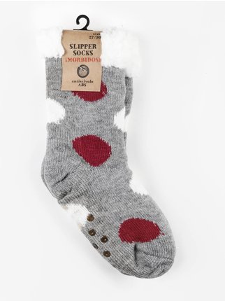 Non-slip socks for children with fur