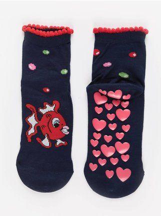 Non-slip socks for girls in cotton