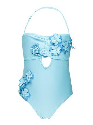 One piece swimsuit for girls with flowers