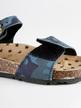 Open sandals with blue camouflage print