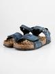 Open sandals with blue camouflage print