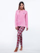 Open women's pajamas with checked trousers