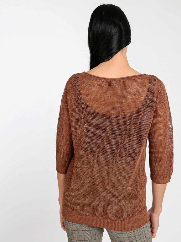 Openwork sweater with lurex