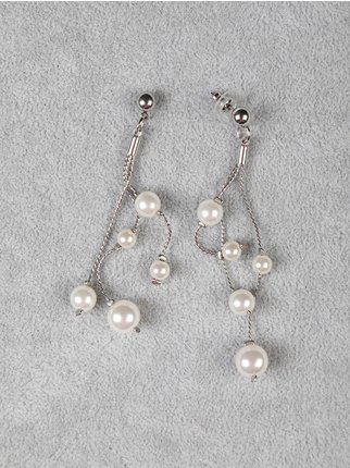 Orecchini pendenti con perle donna