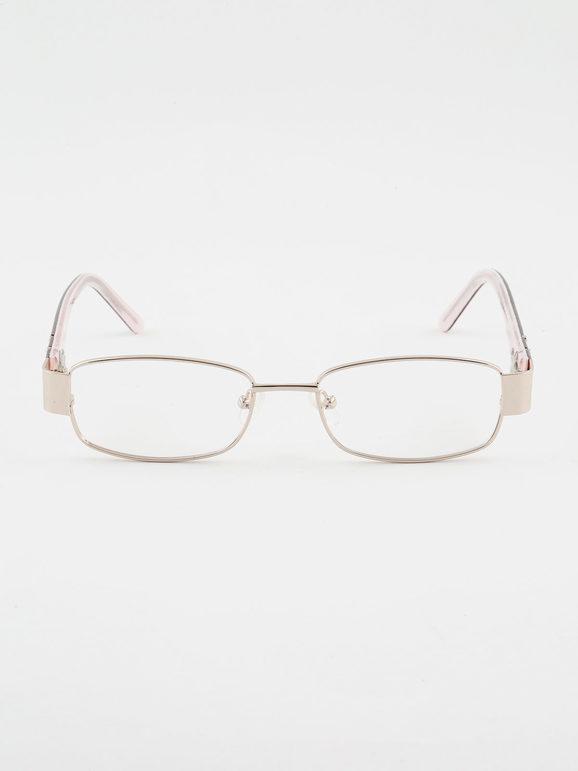 Oval glasses with clear lenses