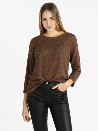 Oversized lurex women's sweater