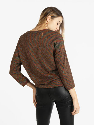 Oversized lurex women's sweater