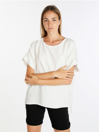 Oversized short sleeve blouse for women