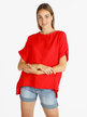 Oversized short sleeve blouse for women