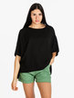 Oversized women's blouse with batwing sleeves