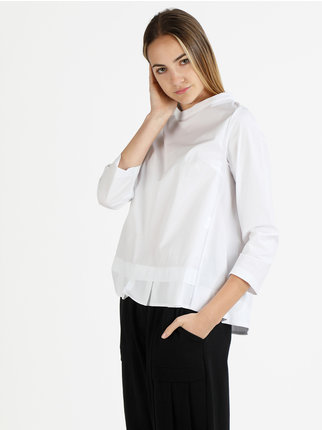 Oversized women's cotton blouse