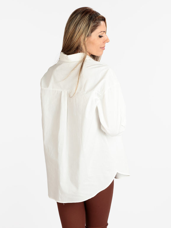 Oversized women's maxi shirt in cotton