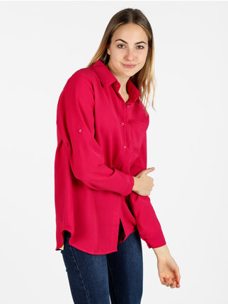 Oversized women's shirt with pocket