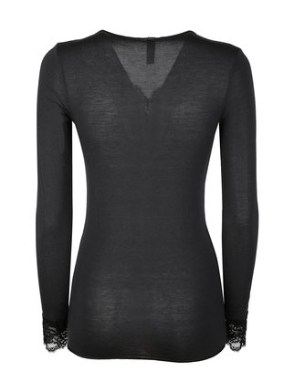 P0716M Women's cashmere sweater with lace