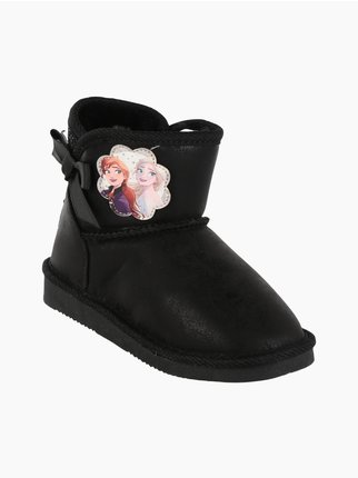 Padded flat ankle boots for girls with stars