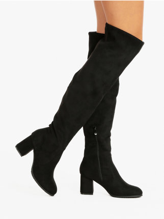 Padded high heeled boots