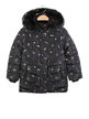 Padded jacket for girls with prints