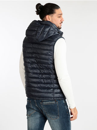 Padded men's gilet with hood