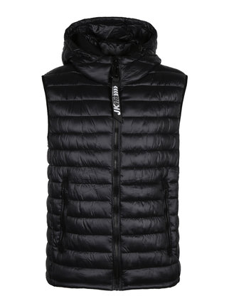 Padded men's gilet with hood