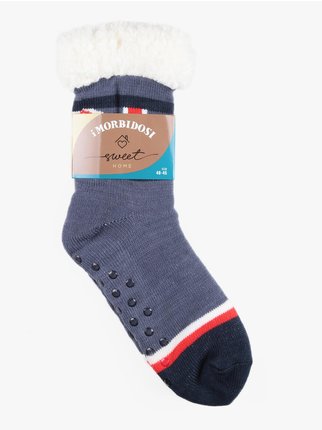 Padded men's non-slip socks
