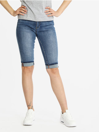 Pantacourt femme en jean