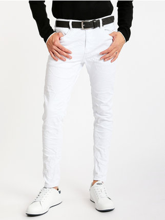 Pantalon blanc effet froissé