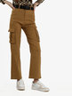Pantalon cargo femme avec grandes poches et ceinture