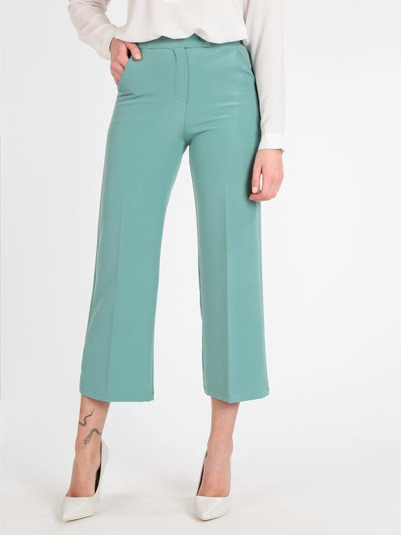 Pantalon culotte de couleur unie pour femme