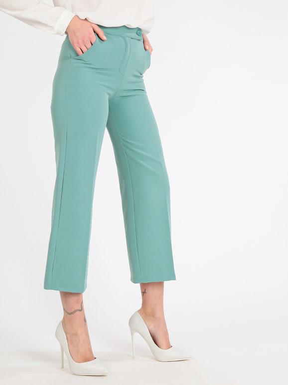 Pantalon culotte de couleur unie pour femme
