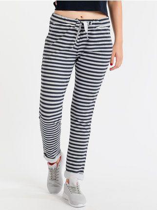 Pantalón de algodón con rayas horizontales