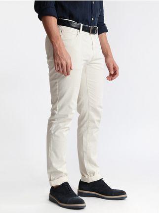 Pantalon en coton beige regular fit
