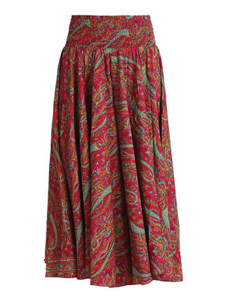 Pantalon femme en soie multicolore