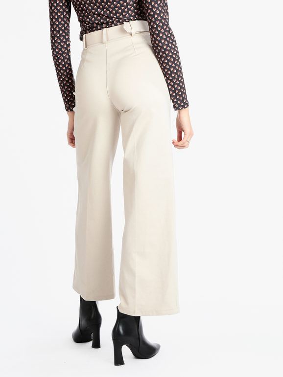 Pantalon femme large avec ceinture